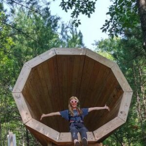 Things to do in Michigan - giant megaphone at Agnes Andreae Nature Preserve