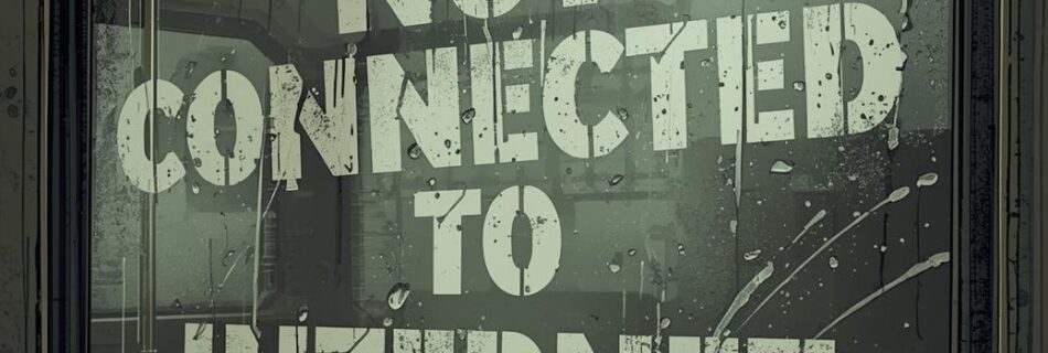 Illustration of a bus window showing ‘Not Connected to Internet,’ symbolizing common Bus Life Internet Issues