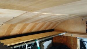 Cat crawling through tight space