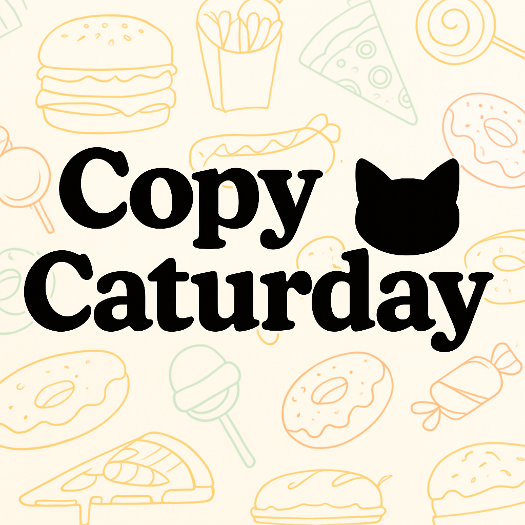 Weekly food-dupe feature with CopyCaturday branding on iconic snack backdrop