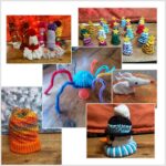 Handmade knitted items and craft supplies showcasing the care and attention that goes into handmade kindness donations