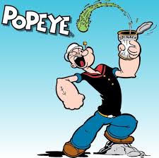 Popeye cartoon character mascot of Popeyes Garden in Alma Arkansas