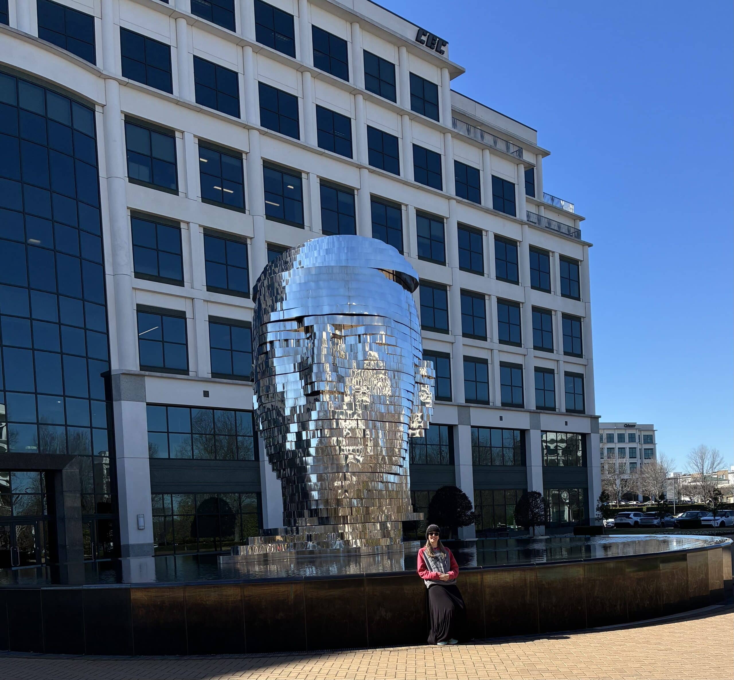Metalmorphosis Charlotte NC spinning head sculpture