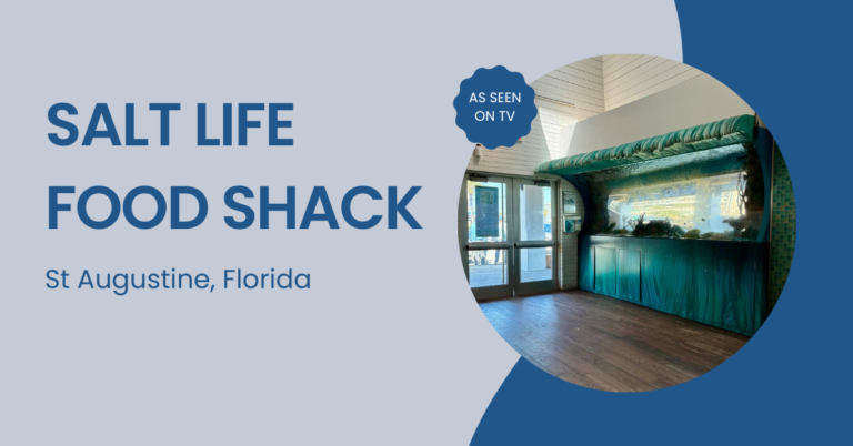 Salt Life Food Shack in St. Augustine, Florida, featuring the large aquarium installed for the TV show Tanked.