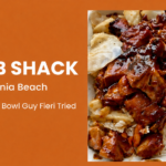 Jerk Pork Bowl with rice, cabbage, and carrots from Carib Shack in Virginia Beach, featured on Diners, Drive-Ins and Dives.