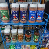 Novelty spice collection at Bear Store in Hale Michigan featuring Bull Shit and Good Shit seasonings