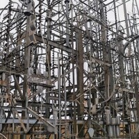 Intricate welded metal sculpture at Billy Tripp’s Mindfield Brownsville TN, featuring rods, pipes, spirals, and mechanical components forming a dense outdoor art installation.