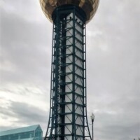 1982 World’s Fair Sunsphere in Knoxville, TN – Landmark with reflective gold glass.