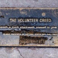 Plaque engraved with 'The Volunteer Creed'