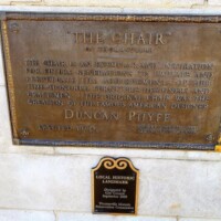 Commemorative plaque at the site of the World's Largest Duncan Phyfe Chair in Thomasville, NC—recognizing the chair as an emblem of inspiration, designed by renowned American furniture maker Duncan Phyfe.