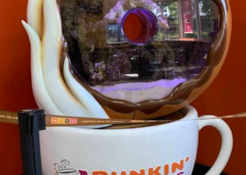 Dunkin Donuts coffee cup aquarium from TV show Tanked in Riviera Beach Florida