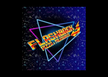 Flashback Pizza and Milkshakes neon sign in Rogers Arkansas - 2026 road trip bucket list stop