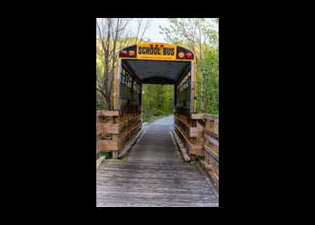 School bus covered walking bridge in Prestonburg Kentucky - unique 2026 road trip bucket list stop