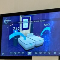 BedMatch screen displaying 'The diagnostic bed is now ready' with Zach and Nancy's names each pointing to a separate sensor bed for testing