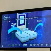 BedMatch screen displaying 'The diagnostic bed is now ready' with Zach and Nancy's names each pointing to a separate sensor bed for testing