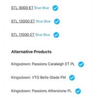 Bedmatch.com results page listing blended sleep solutions and alternative mattress products for Nancy and Zach, all rated Blue