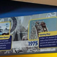 Kings Dominion history timeline panel covering 1972 to 1975
