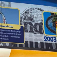 Kings Dominion history timeline panel covering 2001 to 2003