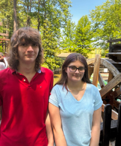 Mason and CarriAnna cooling down in the vehicle after Kings Dominion