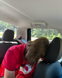 Mason getting ready for a day at Kings Dominion